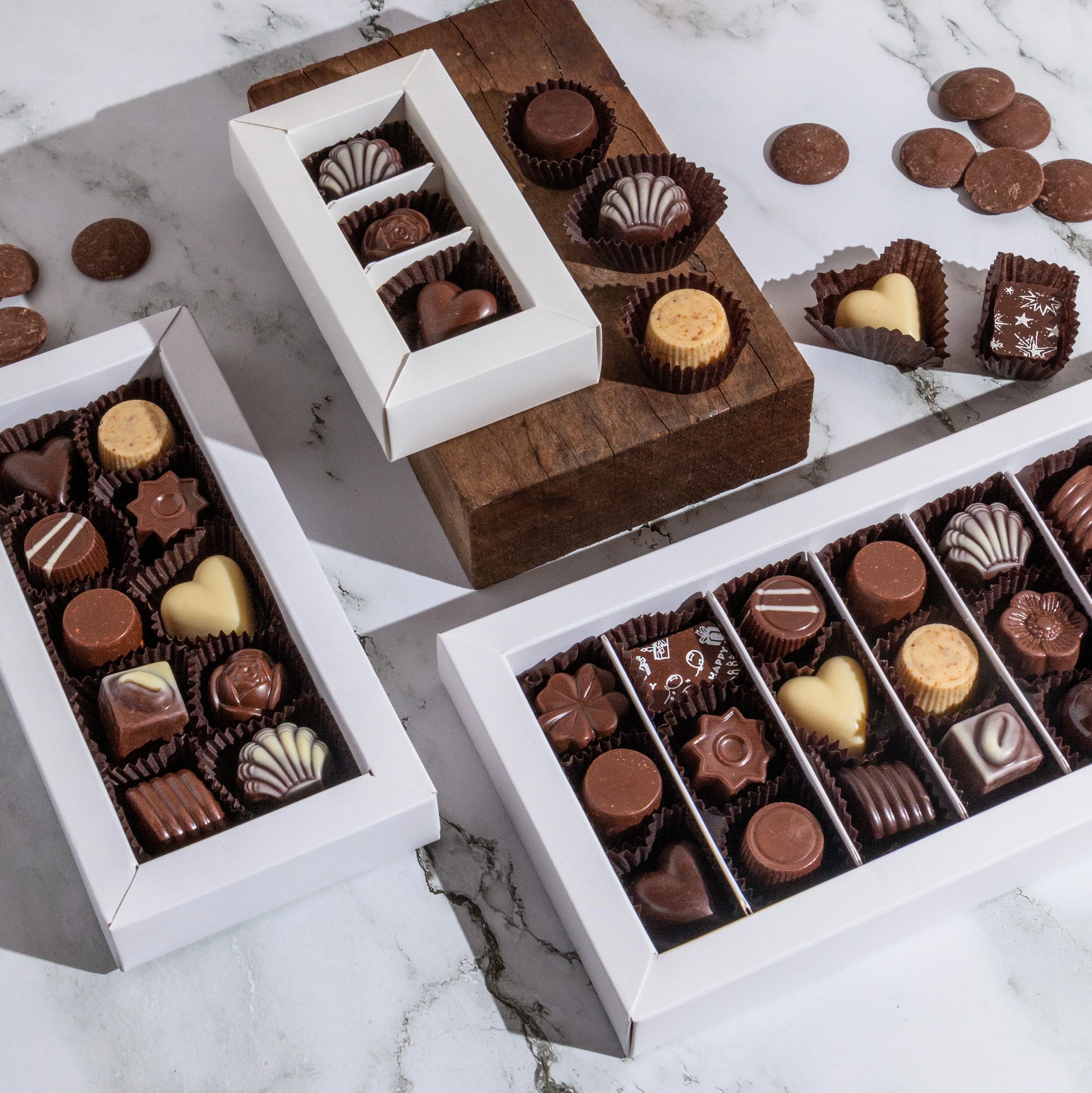 Cajas blanca sin decoración