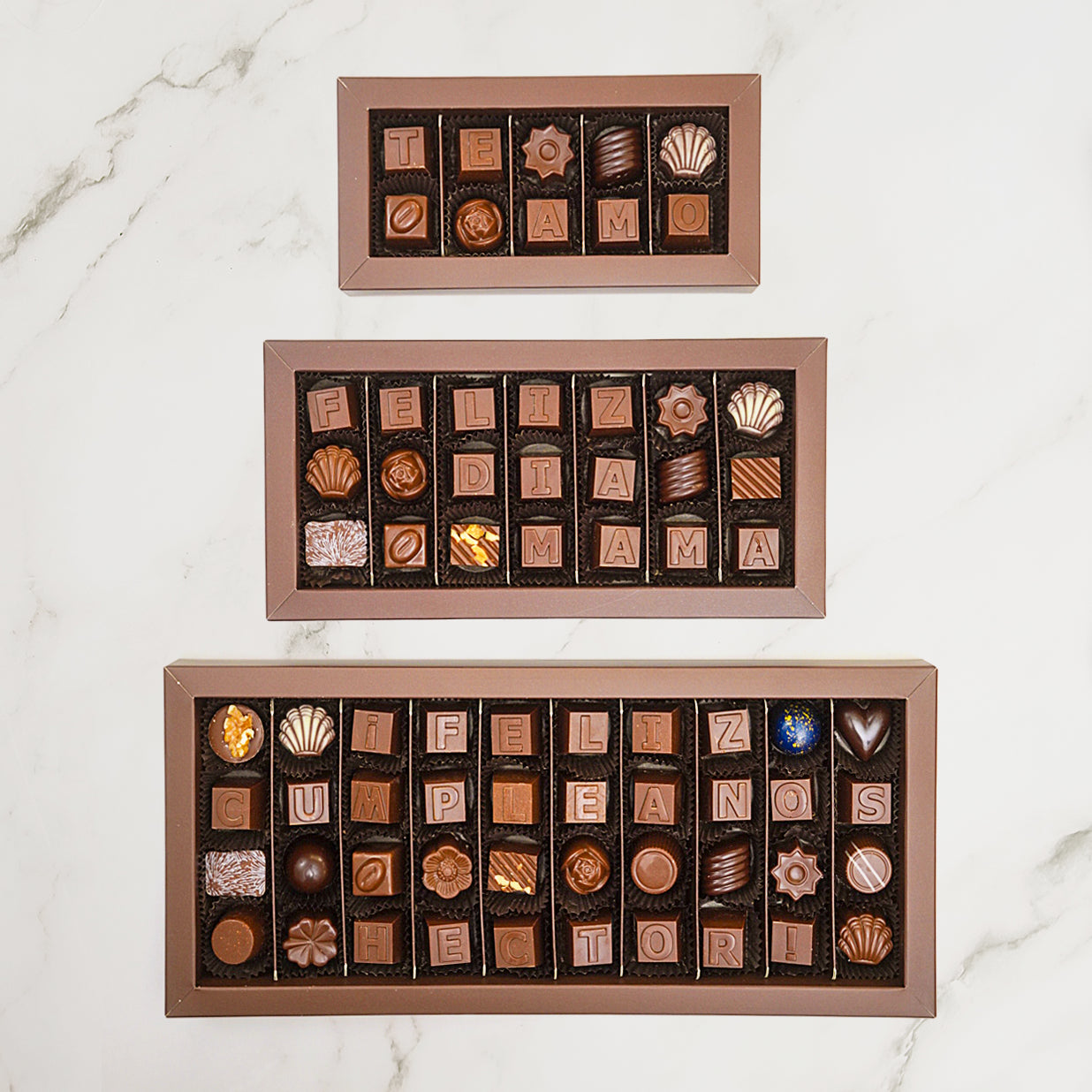 Mensajes escritos en chocolate