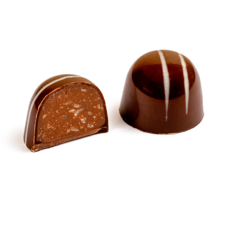 Bombón mousse de nueces de macadamia leche